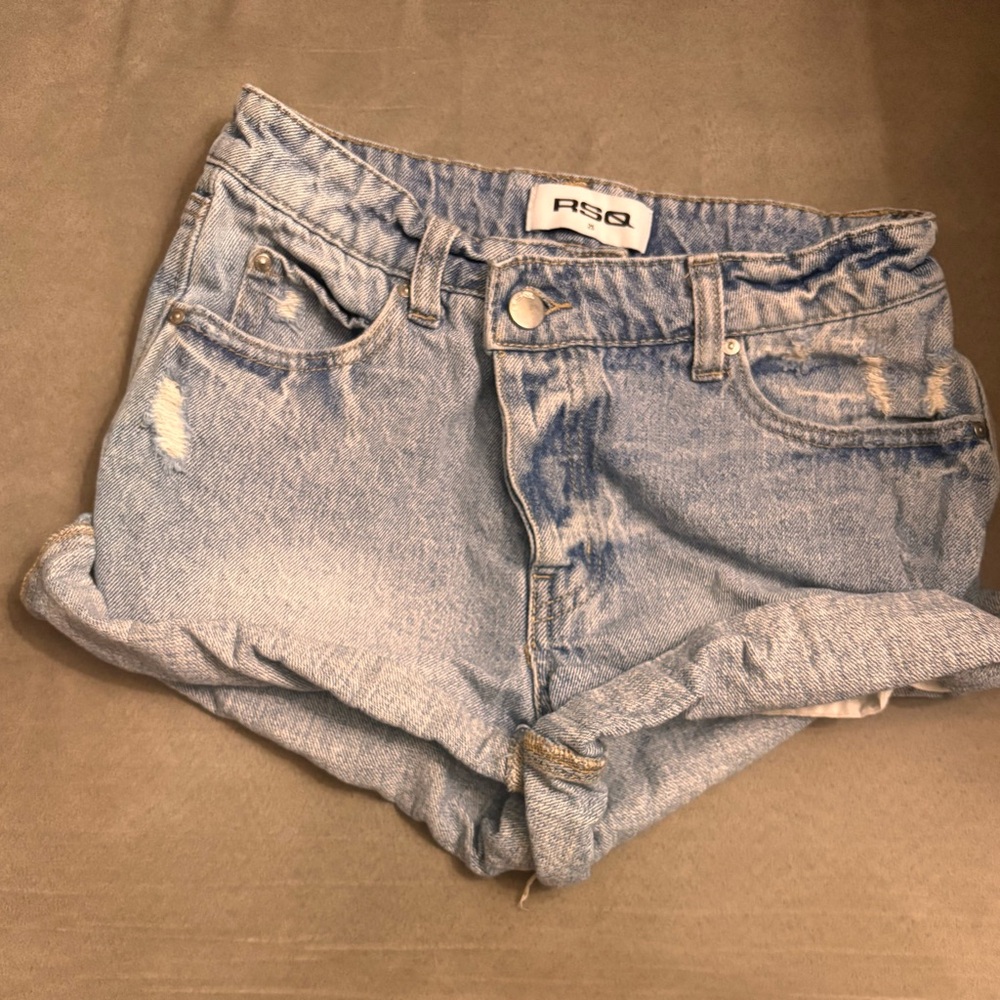 RSQ Women's Faded Blue Jean Shorts